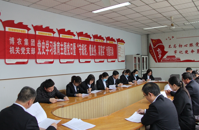 博農(nóng)集團機關(guān)黨支部扎實開展黨史學(xué)習(xí)教育工作、有序推進“守規(guī)矩、懂業(yè)務(wù)、真落實”專項活動